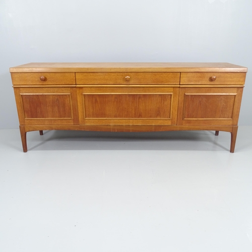 2096 - A mid-century teak sideboard, with label for Stateroom by Stonehill Furniture. 183x72x47cm