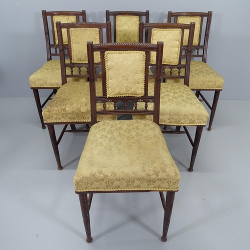 2174 - Bruce J. Talbert for Gillows, a set of six Victorian Aesthetic mahogany dining or side chairs.