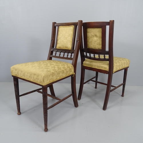 2174 - Bruce J. Talbert for Gillows, a set of six Victorian Aesthetic mahogany dining or side chairs.