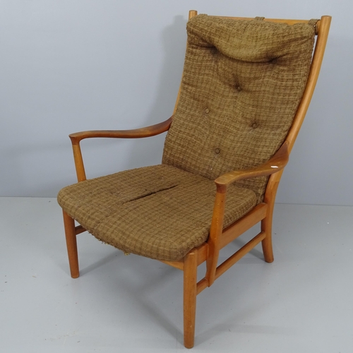 2179 - A mid-century Parker-Knoll teak and upholstered lounge chair.