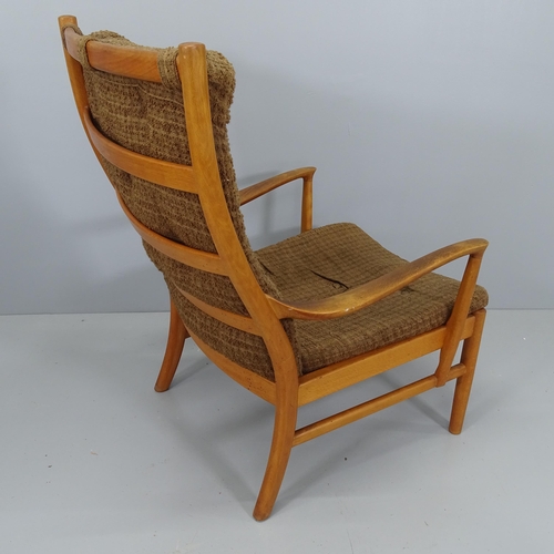 2179 - A mid-century Parker-Knoll teak and upholstered lounge chair.