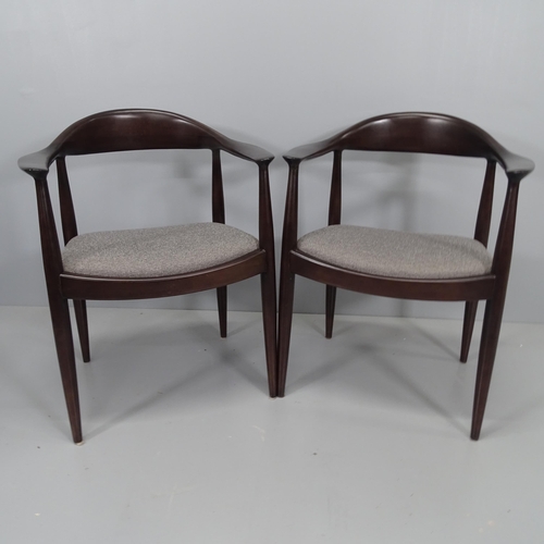 2189 - A pair of Hans Wegner Kennedy style armchairs in the mid-century Danish manner. WITH THE OPTION TO P... 