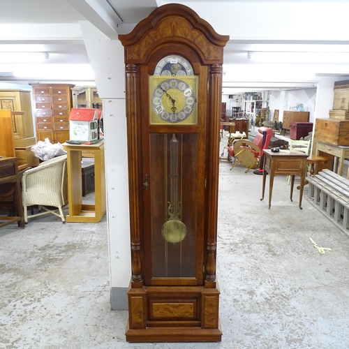 2636 - A modern American longcase clock with label for The Emperor Clock Company Ltd, having an 11