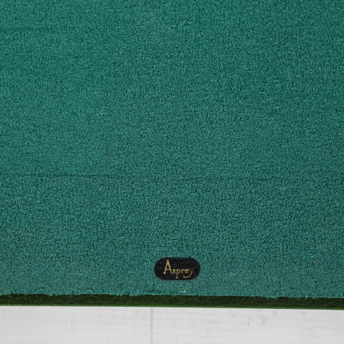 299 - ASPREY - a Vintage tooled green leather desk blotter, 59cm x 47cm