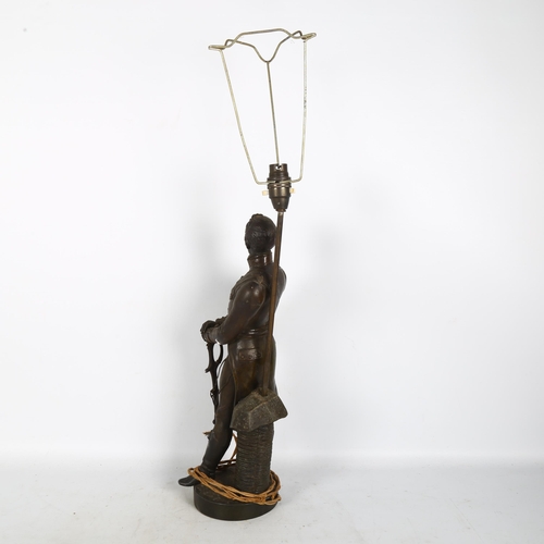 329 - A spelter figurine table lamp, depicting Napoleon Bonaparte, H67cm