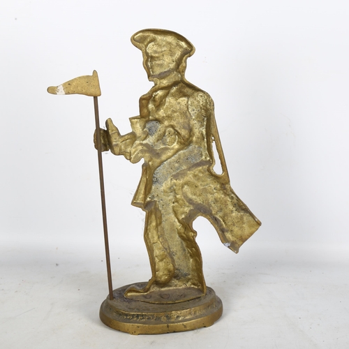 411 - A cast-brass golfer doorstop, 37cm