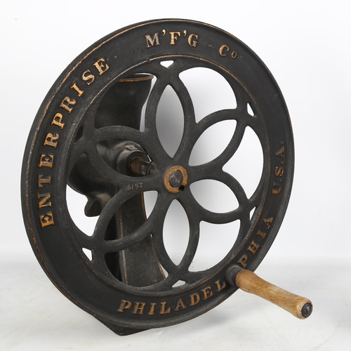 413 - A cast-iron Philadelphia USA Enterprise grinder no. 750, wheel height 50cm