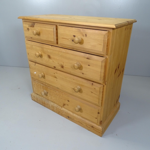 2678 - A modern pine chest of two short and three long drawers. 91x90x47cm