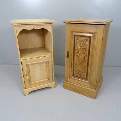 2679 - Two modern pine pot cupboards. tallest 39x78x34cm