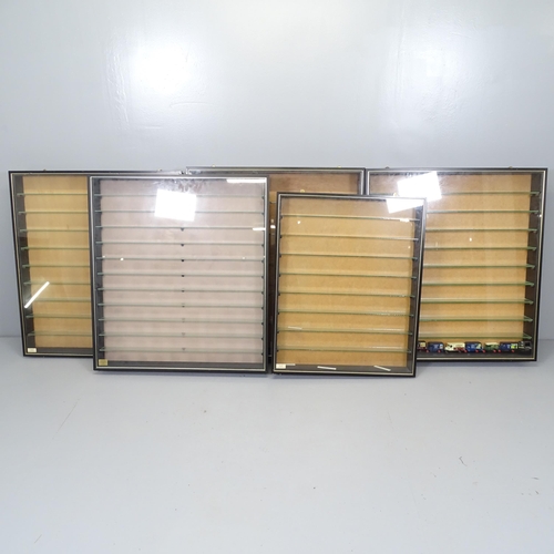 2682 - Five similar glazed display cabinets with fitted glass shelves. Largest 76x85x11cm.