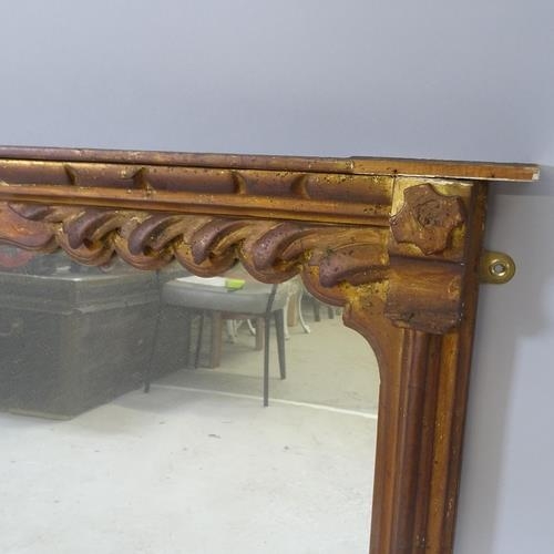 2695 - A Victorian mahogany framed over mantle mirror. 109x76cm