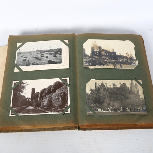 142 - A collection of Vintage postcards, including Battle Abbey, advertising truck, an incident to a goods... 