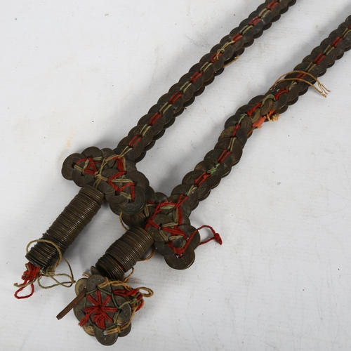 188 - A pair of Chinese coin swords, L46cm