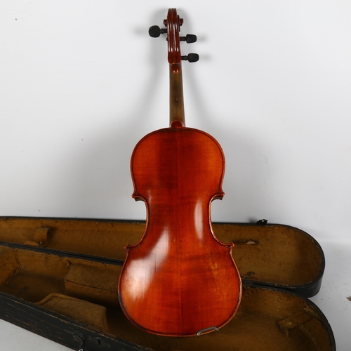 206 - An Antique French violin, label inside violin marked 