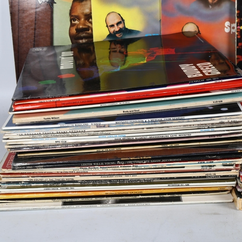 211 - A quantity of vinyl LPs, mostly jazz related in genre, including such artists as George Lewis, Teddy... 