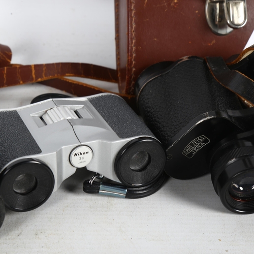 227 - A pair of Carl Zeiss Jena Jenobten 8x30 binoculars, with carry case, Tohyoh 8X135M/1000M binoculars,... 