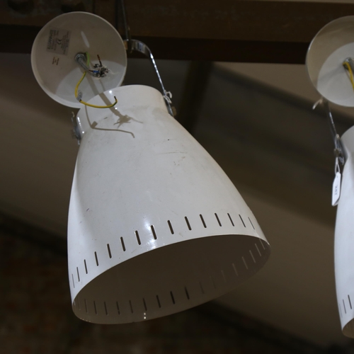 247 - A pair of modern down-lighter light fittings, drop including bracket 40cm