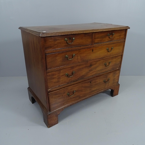 2193 - An antique mahogany chest of two short and three long drawer, raised on bracket feet. 97x81x52cm