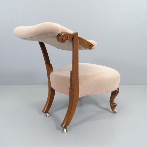 2198 - An antique walnut and upholstered metamorphic prayer chair.