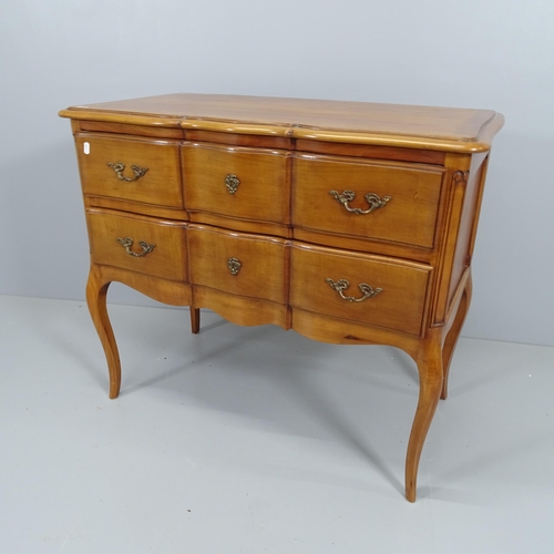 2202 - A reproduction mahogany continental style chest of two long drawers, with faux drawer fronts and rai... 