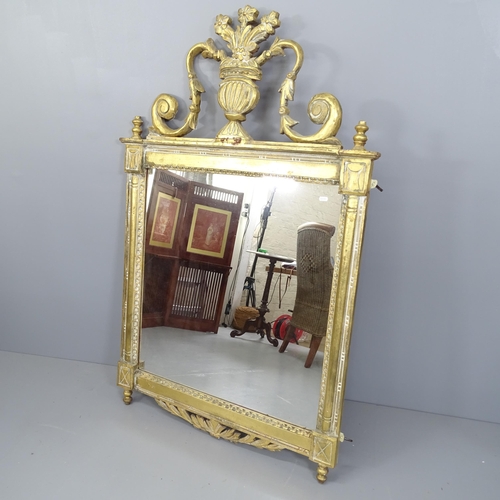 2257 - An antique French gilt-painted wall mirror. 94x145x6cm
