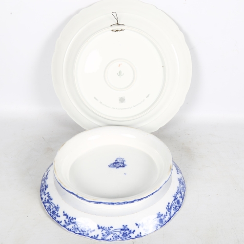 436 - A Nymphenburg porcelain platter, 33cm, and a Victorian Minton comport