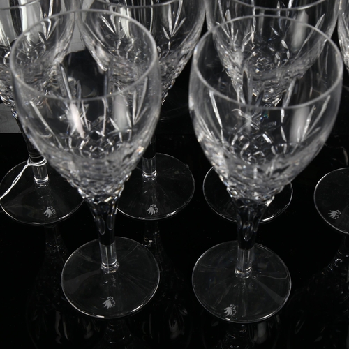 479 - A set of 6 cut-crystal wine glasses with maker's mark, H20cm