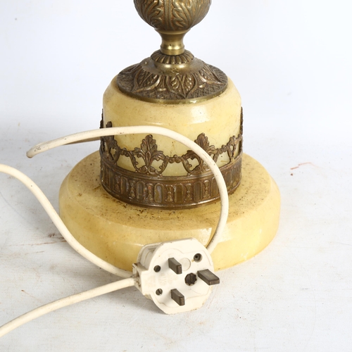 498 - An alabaster and gilt-metal table lamp, H46cm