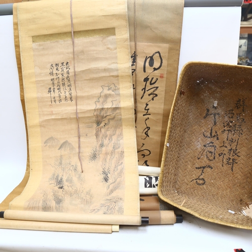 722 - A quantity of printed Japanese scrolls