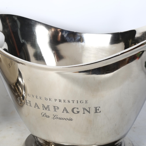 819 - A pair of large 2-handled stainless steel Champagne buckets