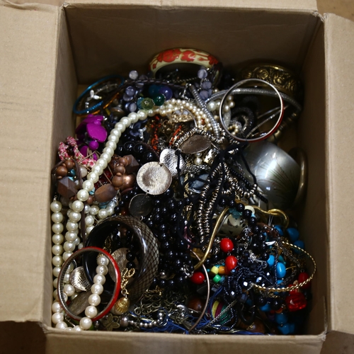 831 - A large box of modern mixed costume jewellery