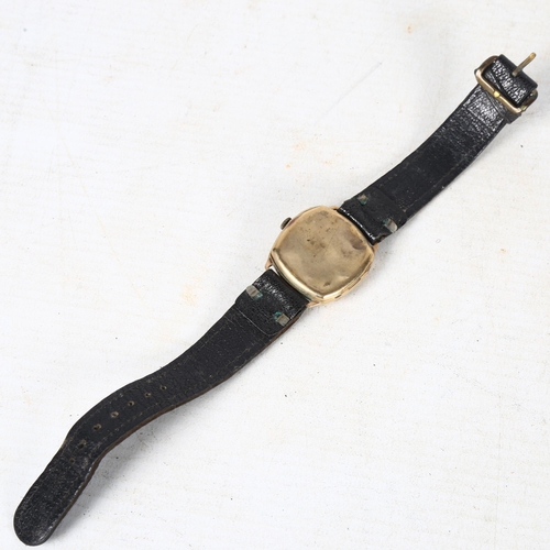 862 - A 9ct gold-cased 15 jewel wristwatch