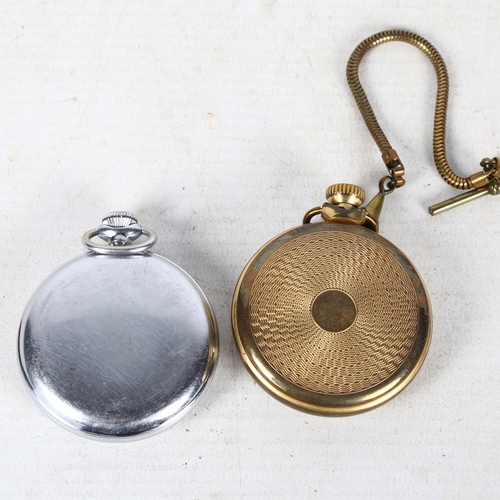 868 - 2 Smiths pocket watches, 1 with fob chain