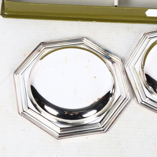 870 - CHRISTOFLE - a pair of new and unused Christofle silver plated octagonal dishes