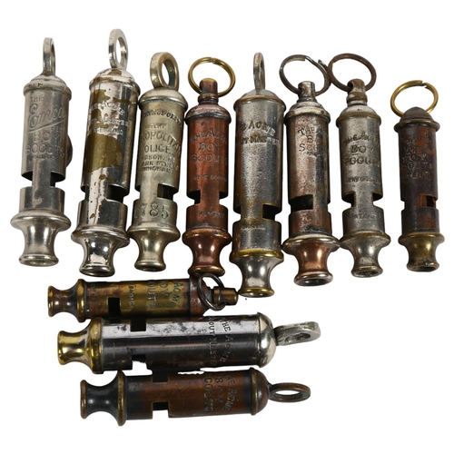 573 - A quantity of Vintage police and boy scout whistles, including The Metropolitan Police whistle by J ... 