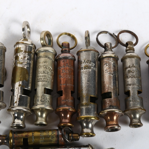 573 - A quantity of Vintage police and boy scout whistles, including The Metropolitan Police whistle by J ... 