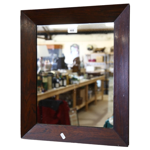 605 - An Antique rosewood-framed wall mirror, 54cm x 45cm