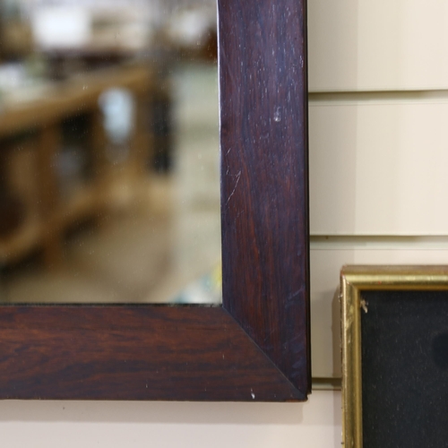 605 - An Antique rosewood-framed wall mirror, 54cm x 45cm