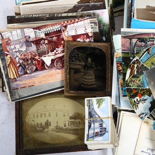 620 - An album of Vintage postcards, and a box of topographical postcards