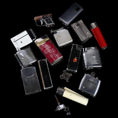 632 - Various Vintage pocket cigarette lighters, including Ronson and Zenith