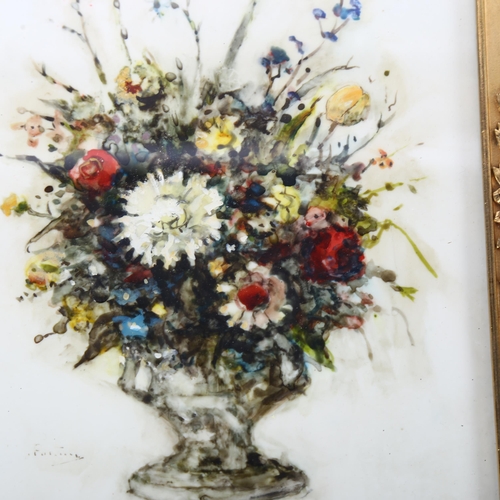 635 - Emily Paterson RSW, watercolour, mixed bouquet, Exhibition label verso for Royal Scottish Society of... 