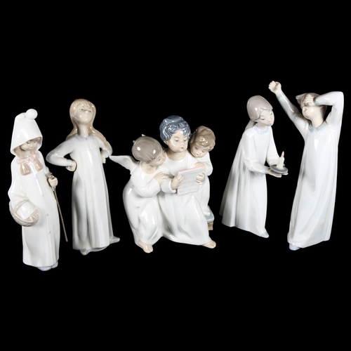 656 - 5 Lladro figures, including a group of angels, H17cm