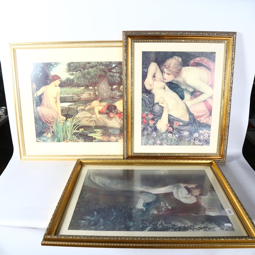 2899 - A group of impressionist coloured prints, romantic studies, all gilt-framed(5)