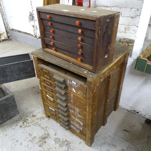 2707 - Two vintage pine tool chests. Largest 51x62x50.