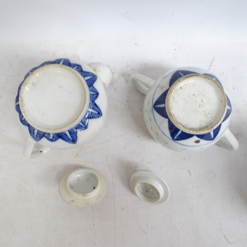 170 - A Chinese blue and white rice grain tea set