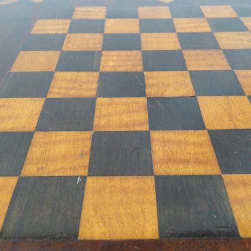 156 - A 19th century parquetry inlaid mahogany games board, 46cm x 46cm