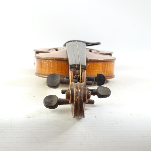 749 - NATCH HOPF - a Vintage German violin, no labels, but markings on the reverse body of the violin, vio... 