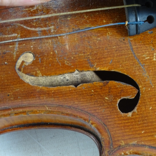 749 - NATCH HOPF - a Vintage German violin, no labels, but markings on the reverse body of the violin, vio... 