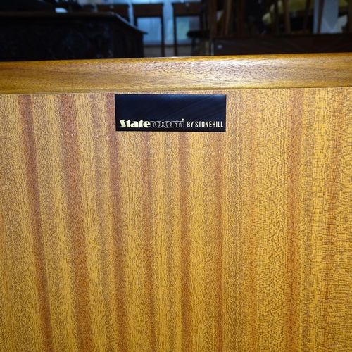 2096 - A mid-century teak sideboard, with label for Stateroom by Stonehill Furniture. 183x72x47cm