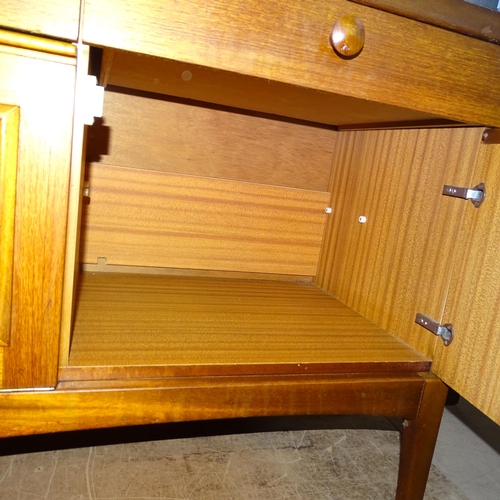 2096 - A mid-century teak sideboard, with label for Stateroom by Stonehill Furniture. 183x72x47cm